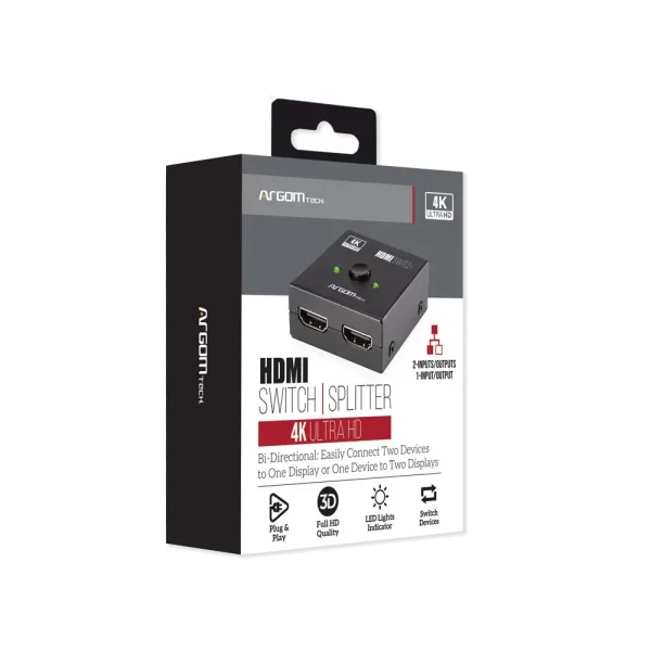Argom Tech Divisor HDMI bidireccional 2 en 1