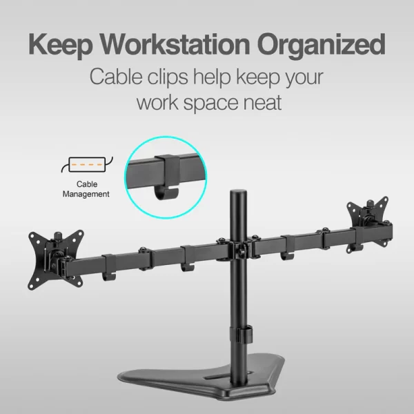 Argom Tech Soporte de sobremesa para doble monitor de 32" con base